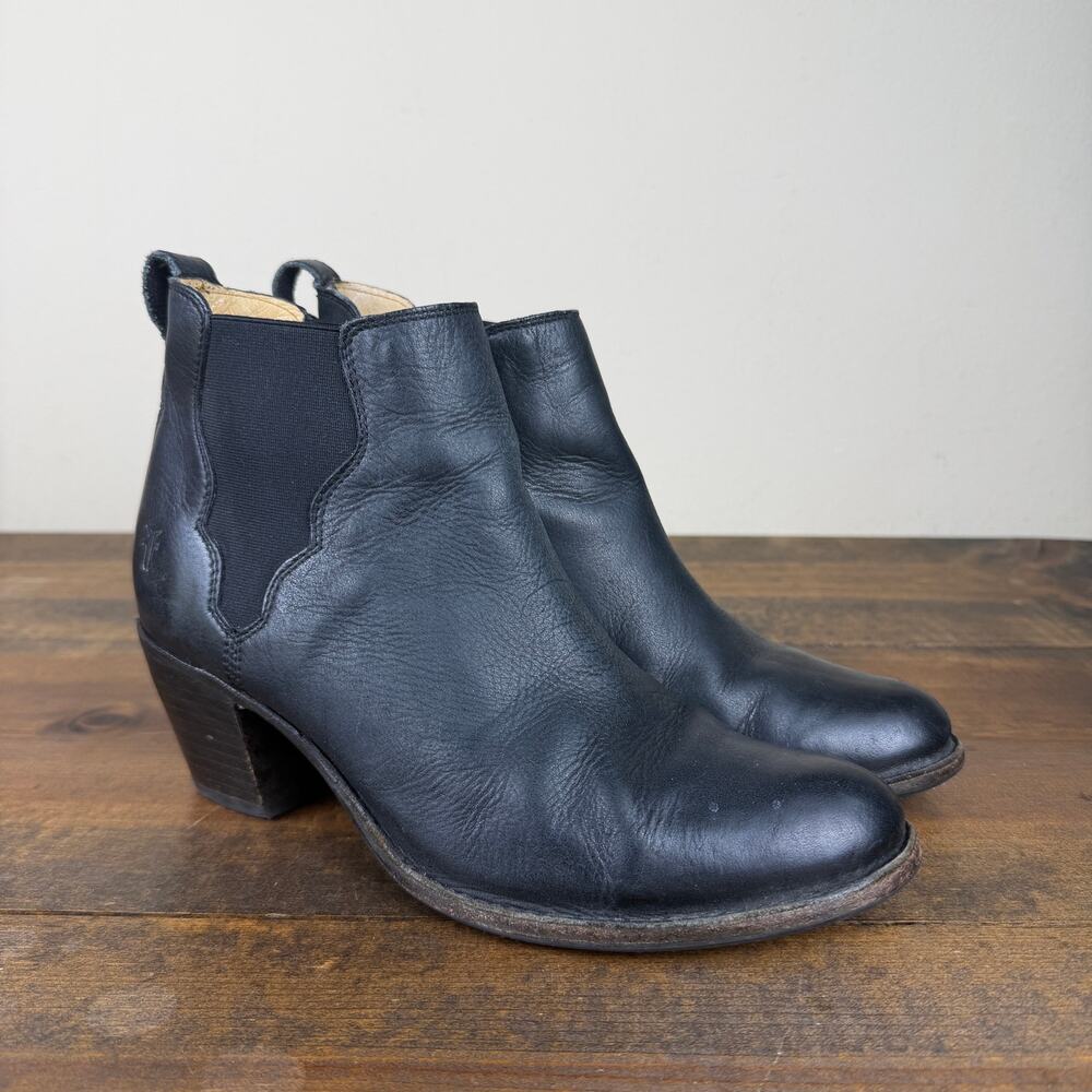 Frye Jackie Gore Chelsea Heeled Boot Booties Western Retro Women's 8.5 B Leather